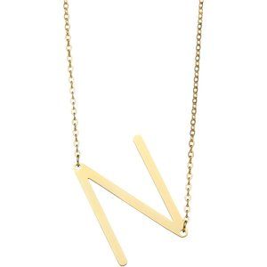 Letter N Pendant necklace in Stainless Steel